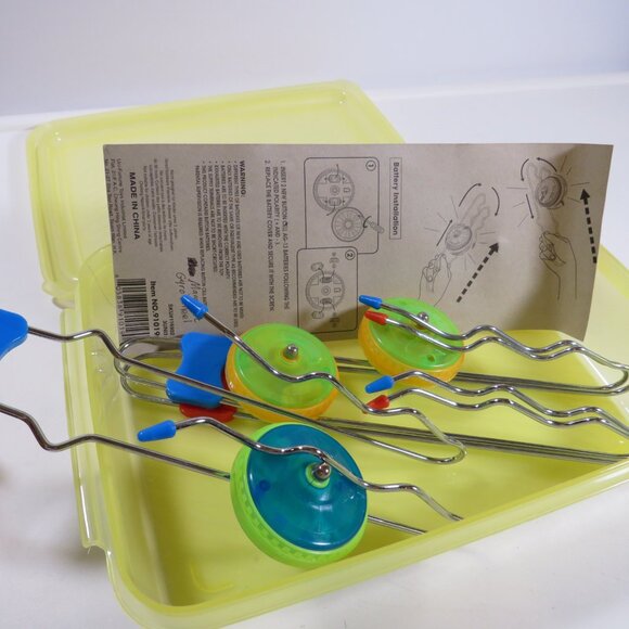 Vintage Gyro Wheel Friction Rail Toy (Set of 3) Lights Up Retro - Picture 4 of 9